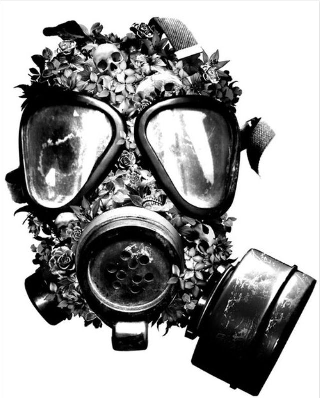 640x796 tattoo and piercings gas mask art, gas