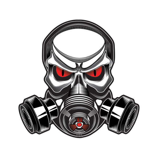 600x600 Printed Vinyl Gas Mask Skull Stickers Factory