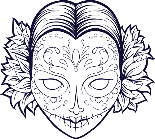 500x451 peachy design sugar skull girl coloring pages download free sheets