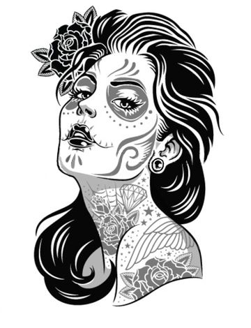 360x470 Dia De Los Muertos Sugar Skull Girl