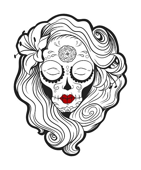 Skull Girl Drawing Free Download On Clipartmag 