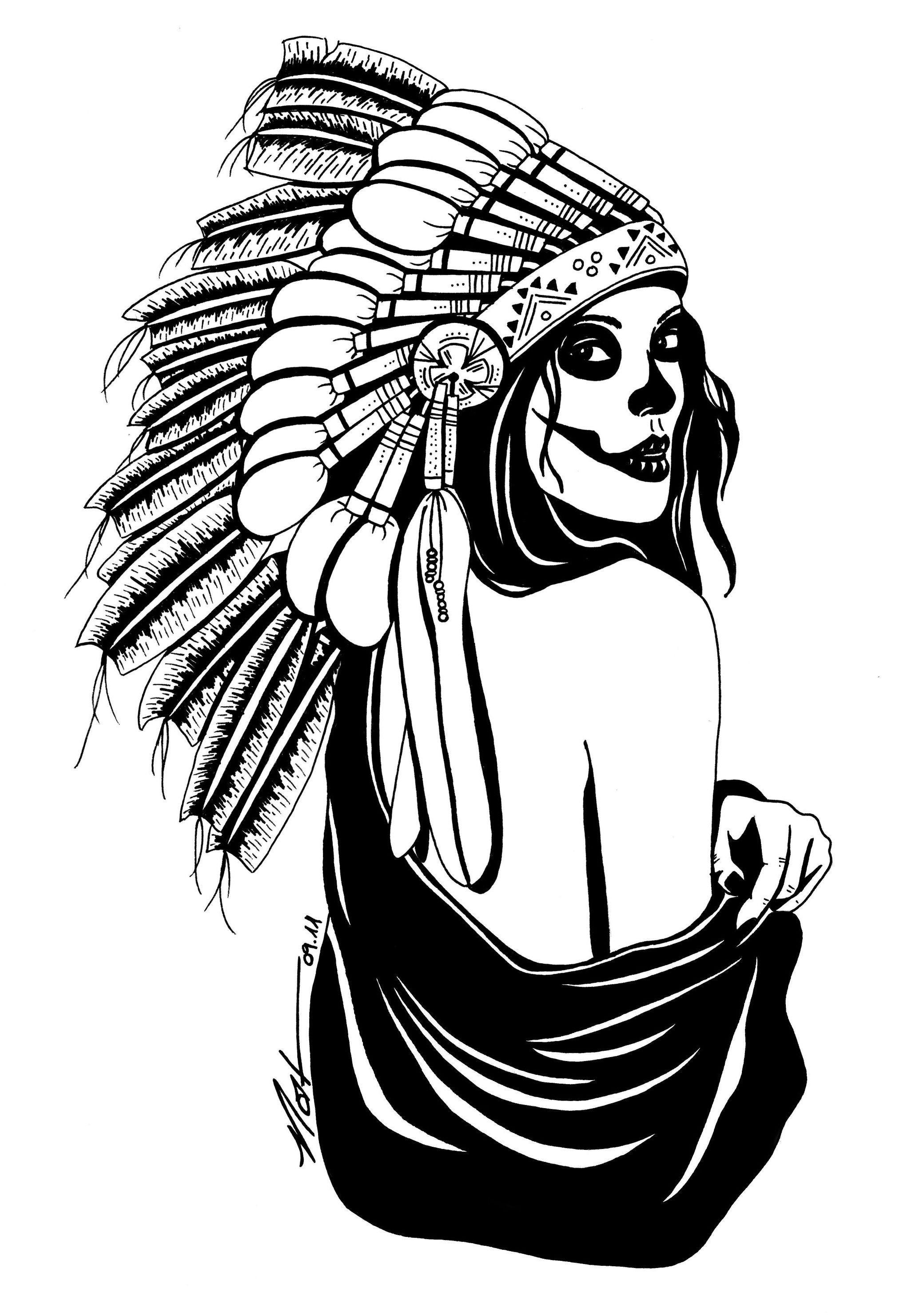 2026x2963 Indian Skull Dope Id Love A Tat Like This Minus The Body
