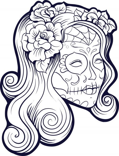 500x653 coloring pages sugar skull girlsg pages yahoo image search