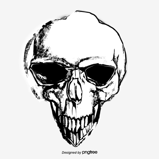 640x640 hand painted skull, hand painted, skull, terror png and vector