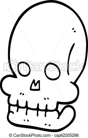 300x470 Line Drawing Cartoon Spooky Skull