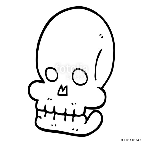 500x500 Line Drawing Cartoon Spooky Skull Stock Image And Royalty Free