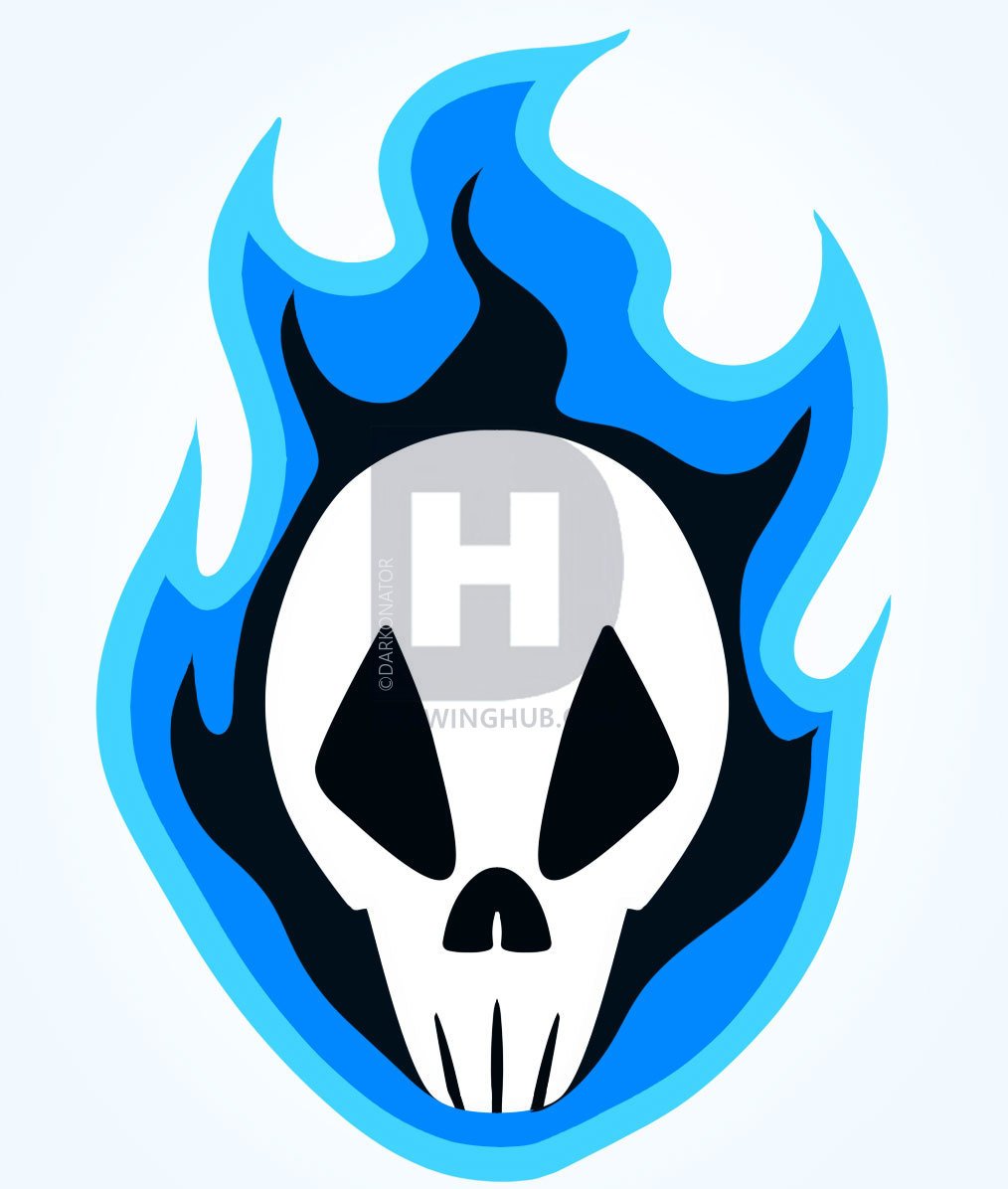 1014x1196 How To Draw A Fire Skull, Step