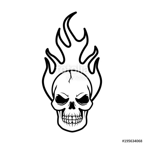500x500 Skull With Fire Vector Stock Image And Royalty Free Vector