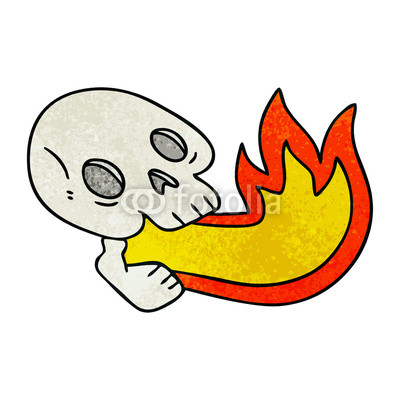 400x400 Fire Breathing Quirky Hand Drawn Cartoon Skull Buy Photos Ap