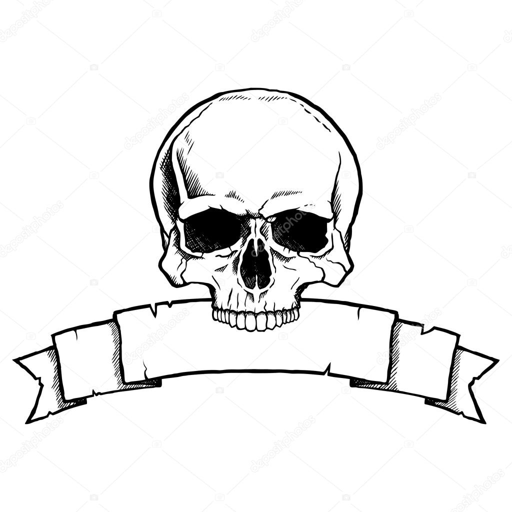 1024x1024 Banner Drawing Skull For Free Download