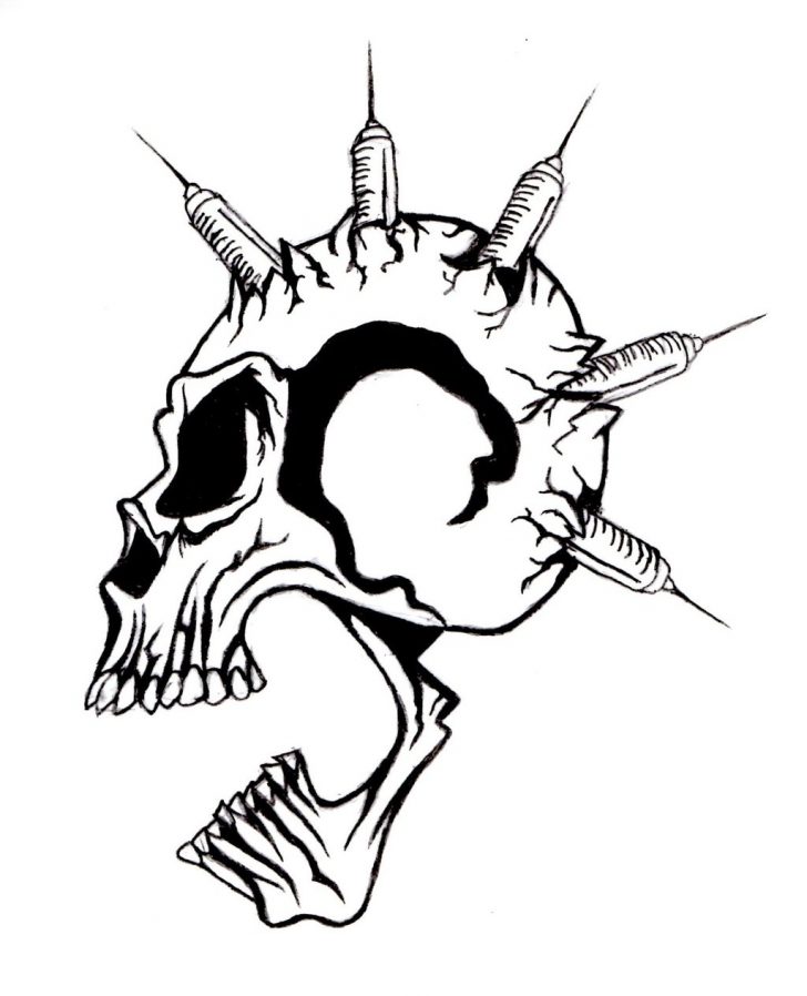 728x898 Skull Drawings With Flowers Tags Cute Drawings For Him Cow Skull