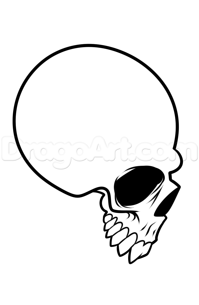 820x1255 Step How To Draw A Skull Profile