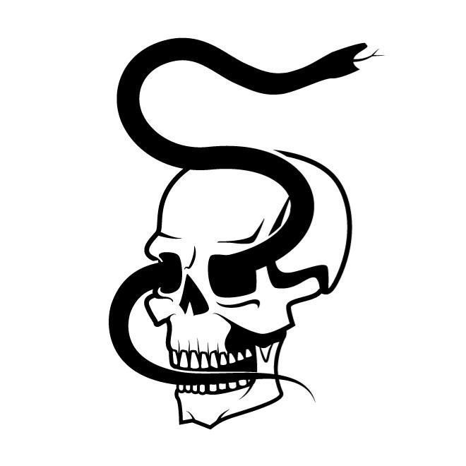 660x660 Skull With Snake Car Decal Sticker