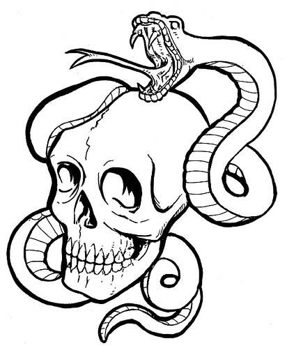 Skull Snake Drawing | Free download on ClipArtMag