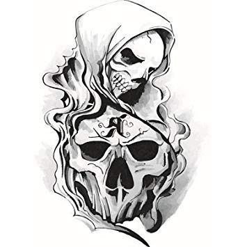 355x355 Skull Tattoo Waterproof Temporary Sticker Tattoo Arm