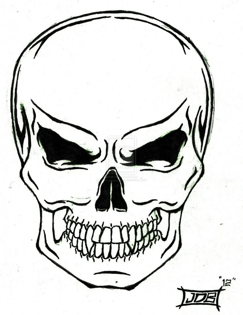 786x1016 Black Outline Skull Tattoo Sample Tattoo Ideas