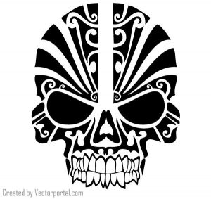300x283 Tribal Skull Tattoo Drawings Tattooic