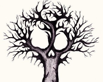 Skull Tree Drawing | Free download on ClipArtMag