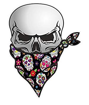 300x355 Gothic Biker Pirate Skull With Face Bandana And Mexican Sugar