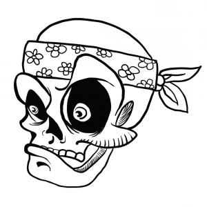 300x300 Skull Wearing Bandana Black Vector Shopatcloth