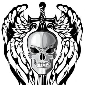 300x300 Skull In Crown And Sword Vector Hoodamathrun