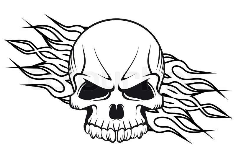 800x535 Human Skull With Flames Stock Image Colourbox