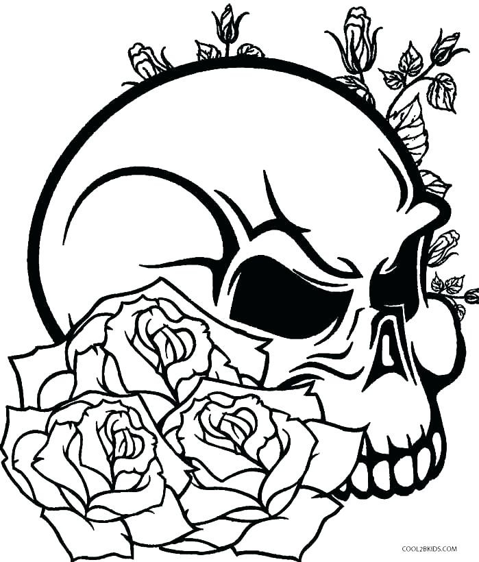 Skull With Flames Drawing | Free download on ClipArtMag