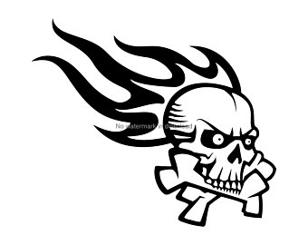 340x270 Skull And Flames Etsy