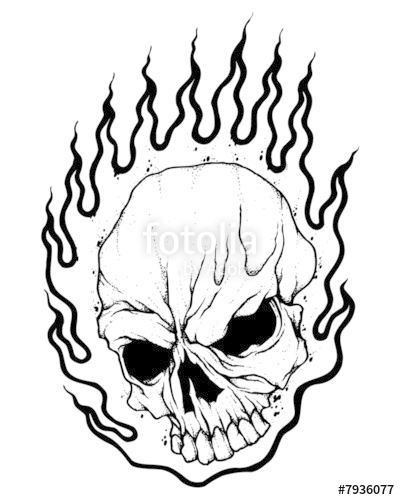 400x500 Flaming Skull Tattoo Image Stock Photo And Royalty Free Images