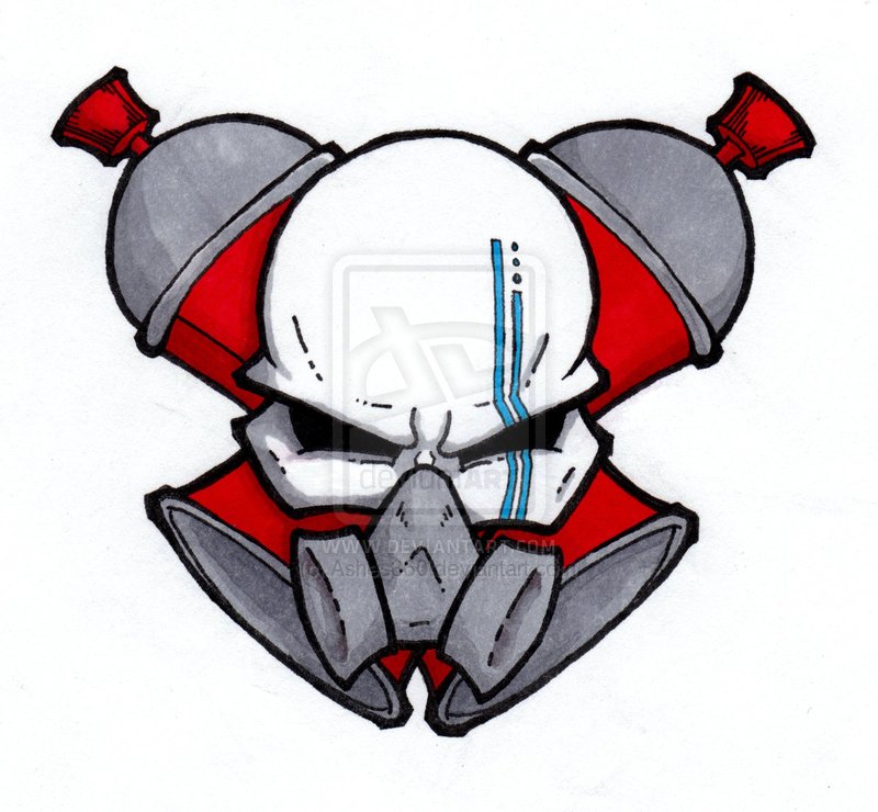 800x740 How To Draw A Skull With Gas Mask Quick Sketch