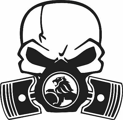 400x392 Skull Piston Gas Mask Decal Sticker Car Holden Hsv Jdm Drift Hoon