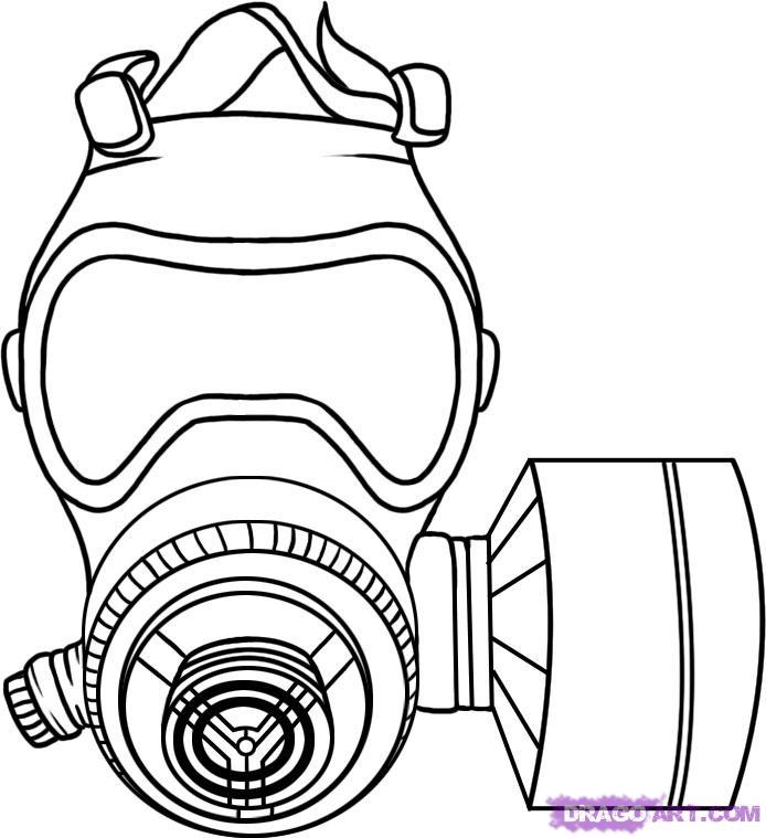 Skull With Gas Mask Coloring Pages