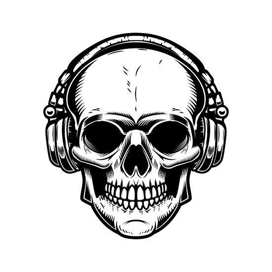 Skull With Headphones Drawing | Free download on ClipArtMag