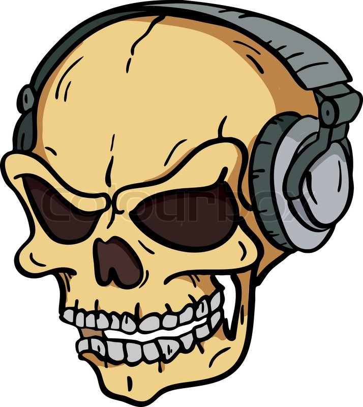 714x800 Vector Skull In Headphones Stock Vector Colourbox