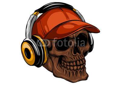 400x283 Skull With Headphones Listening To Music Drawing Buy Photos Ap