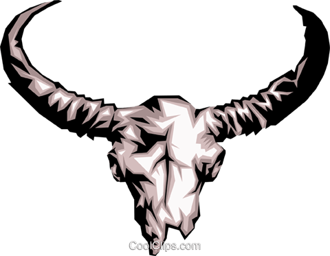 480x373 Cow Skull With Horns Royalty Free Vector Clip Art Illustration