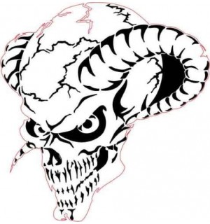 300x320 Airbrush Stencil Skull Multi Layer