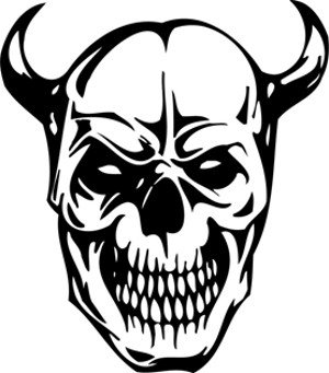 300x341 Skull With Horns Decal, Decal Sticker Vinyl Car Home