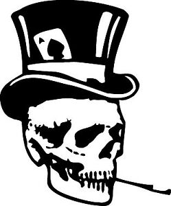 249x300 Smoking Skull Wearing A Top Hat Decal Sku