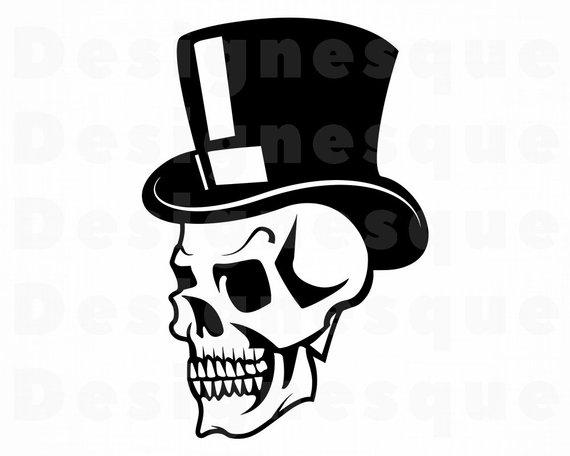 570x456 Skull Hat Top Hat Skull Gentleman Skull Etsy