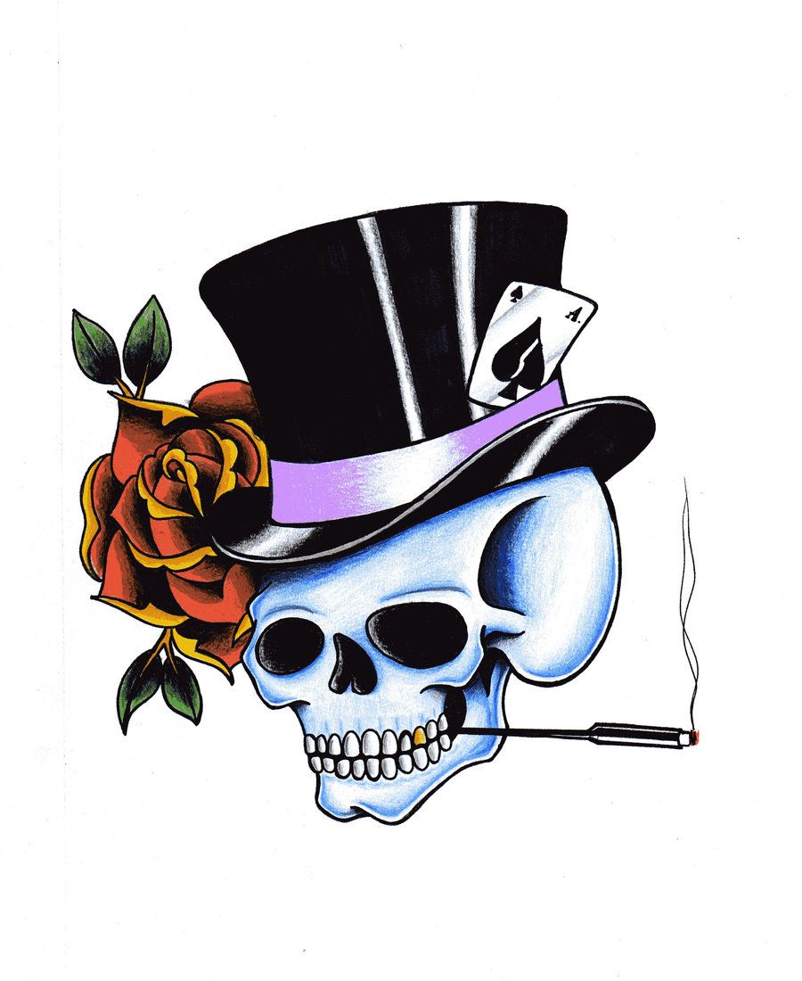 Skull With Top Hat Drawing | Free download on ClipArtMag