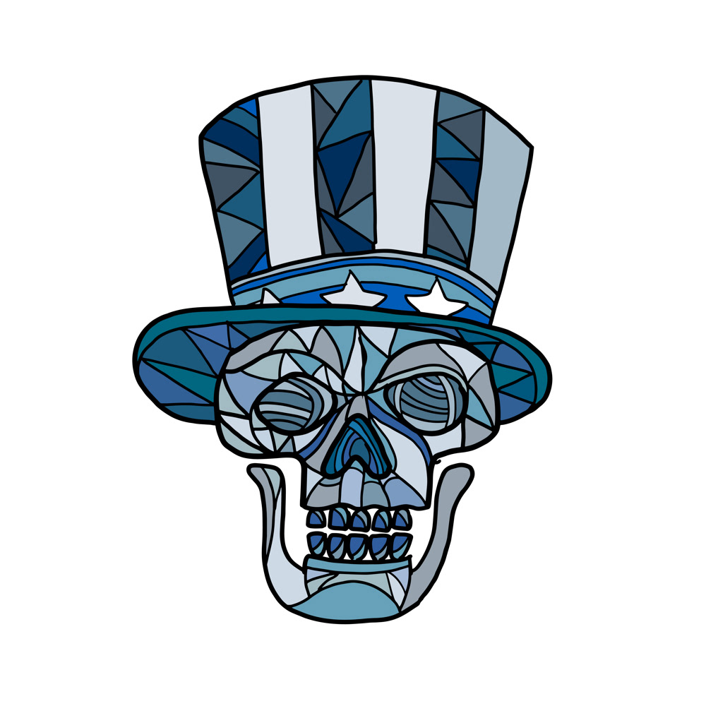 1000x1000 Uncle Sam Skull Mosaic On Behance