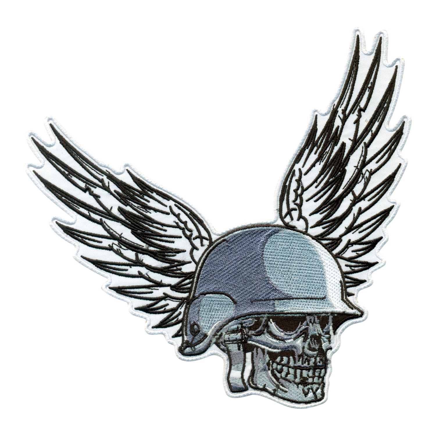 1500x1500 Embroidered Wings With Helmet Skull