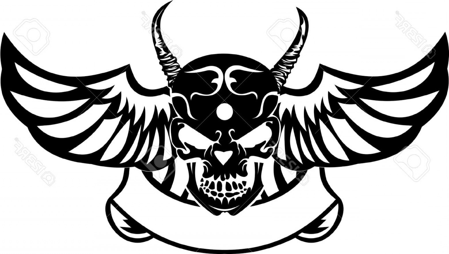 1560x884 Photoone Color Wings Horned Skull Vector Illustration Soidergi