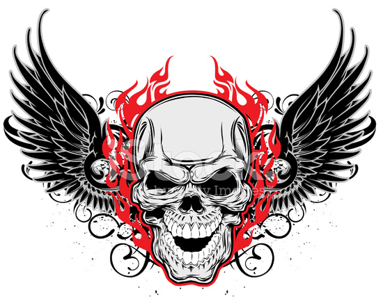 550x440 Skulls With Wings