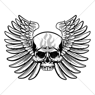 325x325 Winged Skull Drawing Gl Stock Images