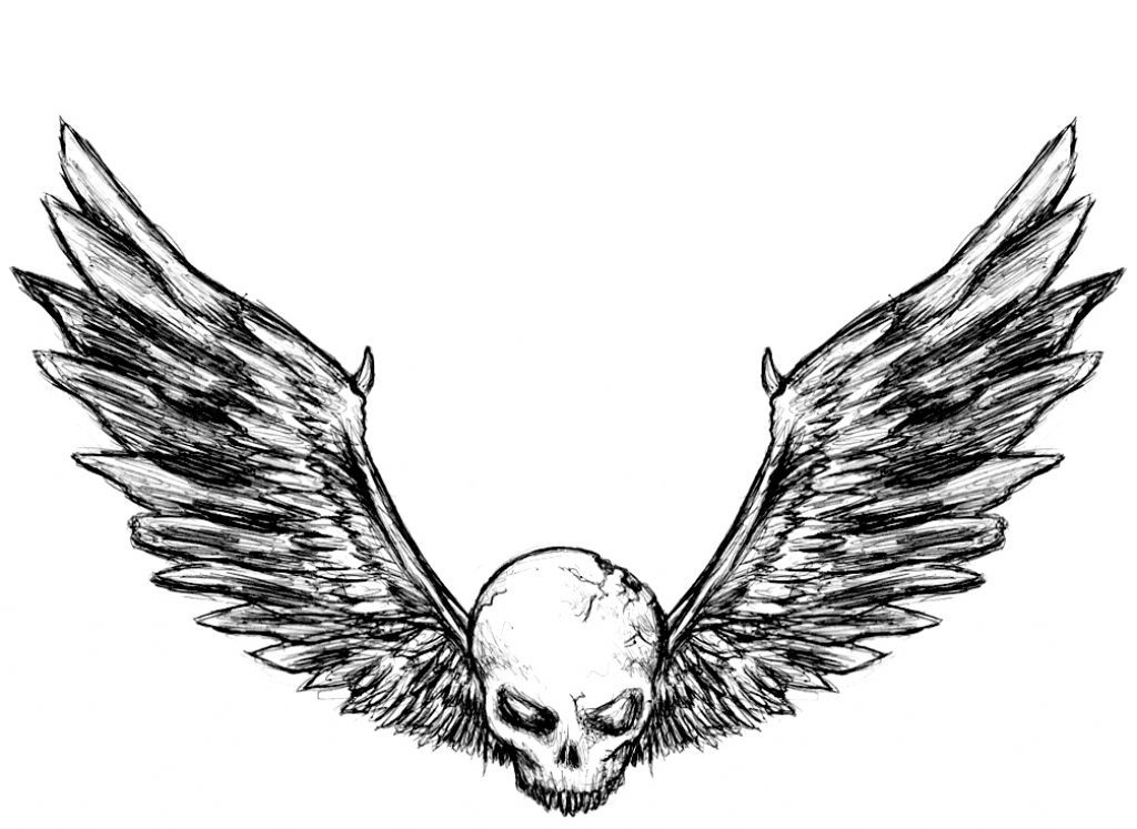 1024x747 bat wings skull tattoo picture skull wings skull and wings tattoo