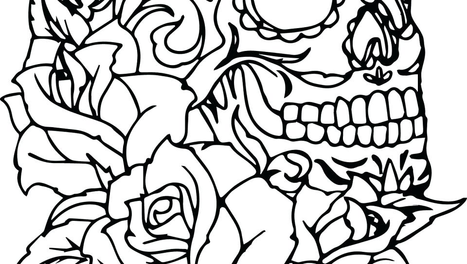 960x544 Coloring Pages Of Roses And Skulls Coloring Pages Of Roses