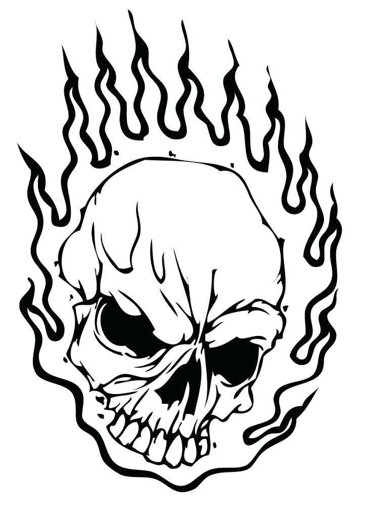 724x1024 Coloring Pages Of Skulls With Flames Klubfogyas