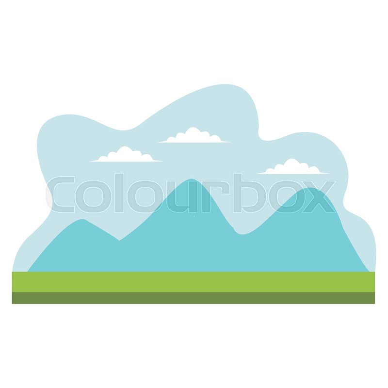 800x800 Drawing Mountains Cloud Sky Desing Stock Vector Colourbox